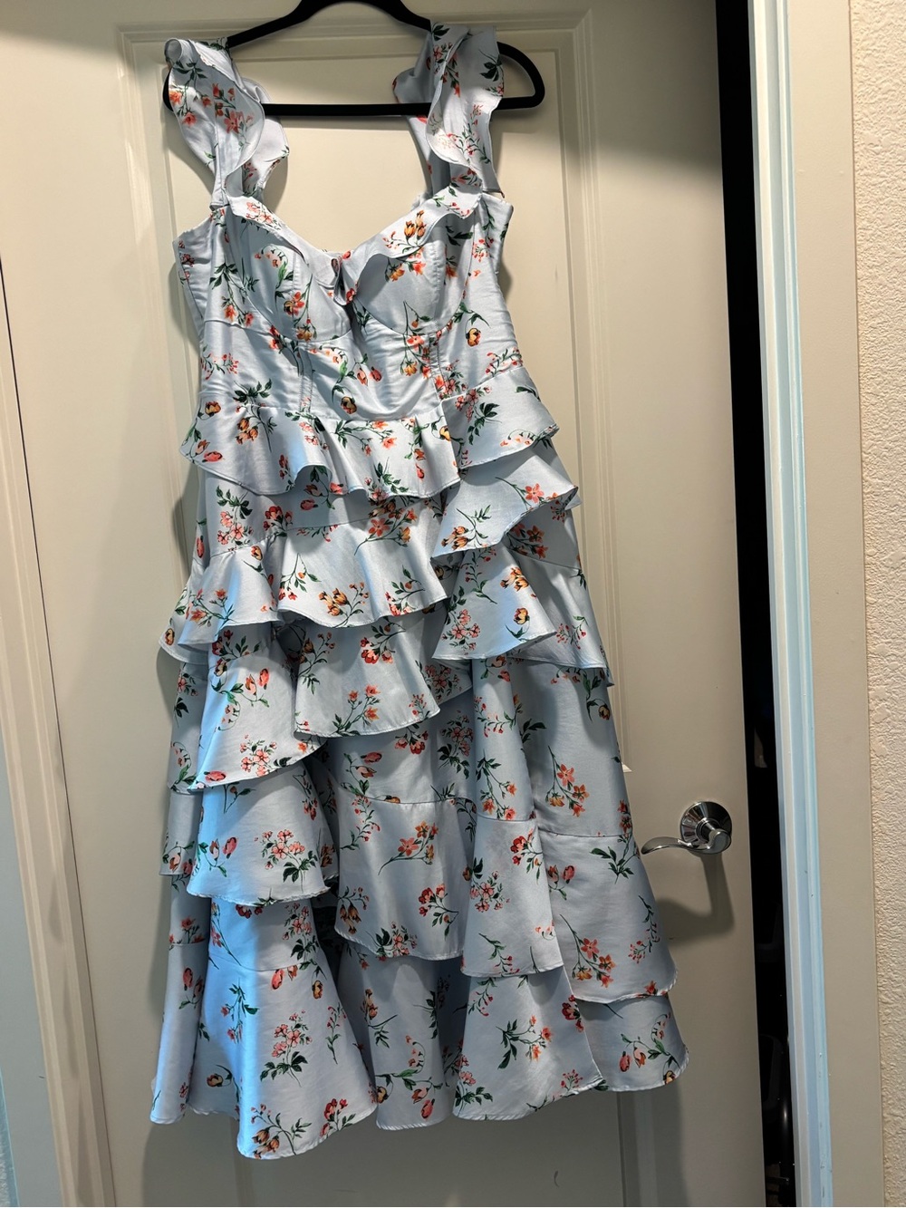 Women’s blue floral Anthropologie dress